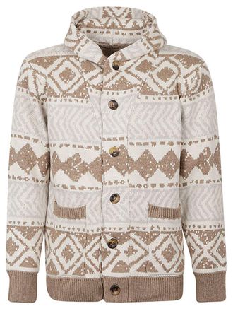 Tooco Ethnic Print Cardigan