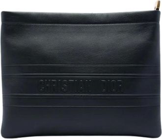 Dior Pre-owned Vintage Clutch - Dames - Pre-owned - Zwart - Maat: ONE Size Leer