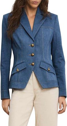 Veronica Beard Randy Denim Dickey Jacket in Cosmo at Nordstrom, Size 00