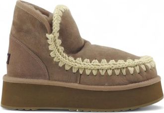 Mou Schoenen, Dames, Grijs, 39 EU, Leer, Mini Eskimo Platform Boot