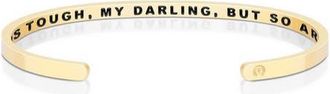Mantra Life Is Tough, My Darling, But So Are You (within) bracelet in Yellow Gold at Nordstrom