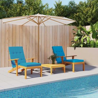 vidaXL Furniture Limited - Cojines Para Tumbona 2 Uds Tela Oxford Azul