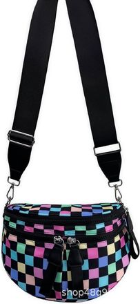 Generic Oxford Cloth Lightweight Bag Large-Capacity Crossbody Sports Bag (Plaid) (Style 6)