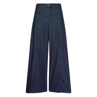 Elena Miro Wide Trousers, female, Blue, Size: M Jeans Wide LEG