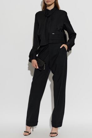 Dsquared2 Creased Trousers, Womens, Black