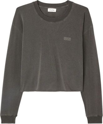 American Vintage Felpa Pymaz a maniche lunghe con logo - Grigio