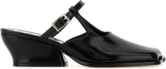 Loewe Black Leather Mules