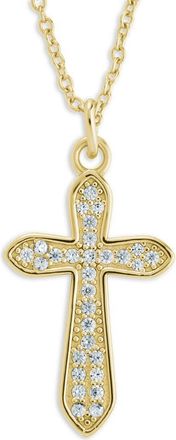 Sterling Forever Pav&eacute; Cross Pendant Necklace in Gold at Nordstrom