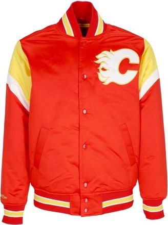 Mitchell & Ness NHL Heavyweight Bomberjack Calgary Flames - Heren - Bomber jackets - Rood - S - Polyester - Jassen