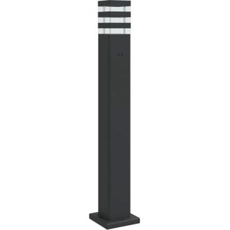 vidaXL L&aacute;mpara De Suelo De Exterior Con Enchufe Aluminio Negro 80 Cm Vidaxl