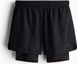 H&M Double-layered Sports Shorts With Drymove in Black at Nordstrom, Size Xxx-Large