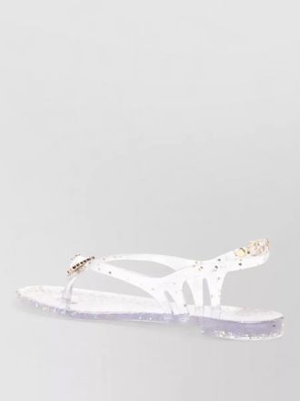 Casadei flip flops embellished strap gold accents transparent