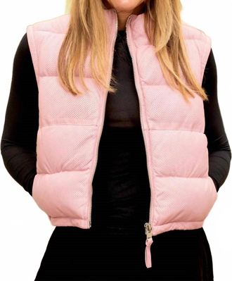 Mauritius Ellice Leather Puffer Vest In Light Pink