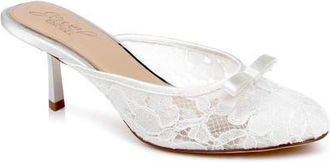 Badgley Mischka Elliot Mule in Ivory Satin at Nordstrom, Size 8.5
