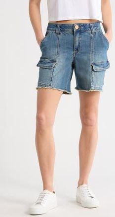 Democracy Patch Pocket Cargo Shorts in Mid Blue Artisanal at Nordstrom Rack, Size 2