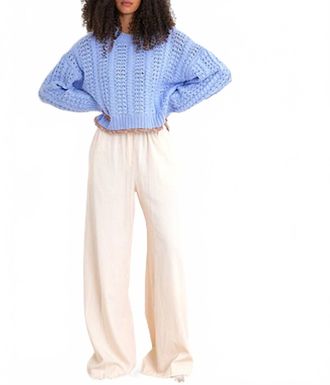 Sablyn Tara B Slouchy Crewneck Sweater In Azureous