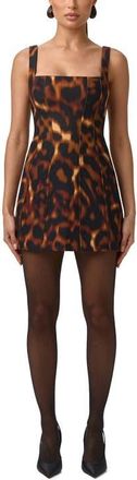 Naked Wardrobe Tortoiseshell Print Minidress at Nordstrom, Size X-Small