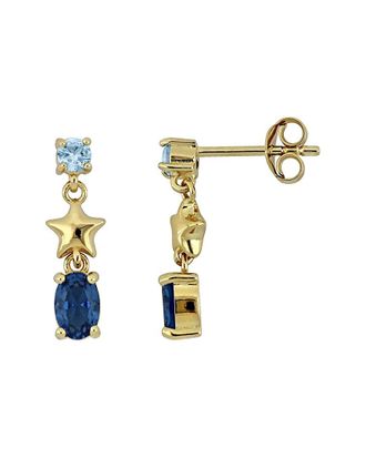 Rina Limor Gold-Plated Silver 1.13 ct. tw. Lab-Grown Gemstone Earrings