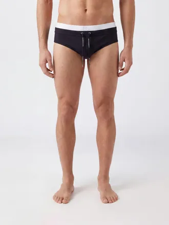 Dolce & Gabbana Nylon Swim Briefs with Elasticated Drawstring Waist