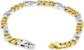 Pompeii3 Mens Figaro link 14k Gold (19gram) or Platinum (31gram) 6mm Bracelet 8