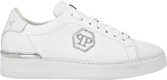 Philipp Plein Lo-Top Sneakers Hexagon - unisex - Sneakers - Wit - 39 EU - Leer - Schoenen