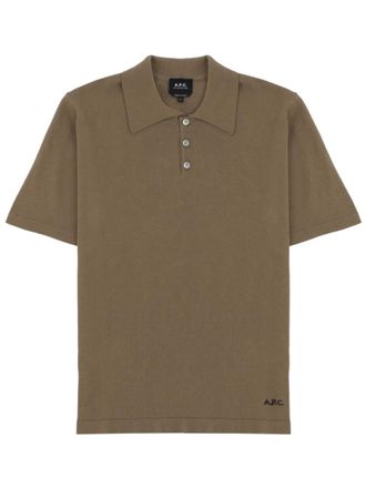 A.P.C. Taupe Shirt Collar Polos