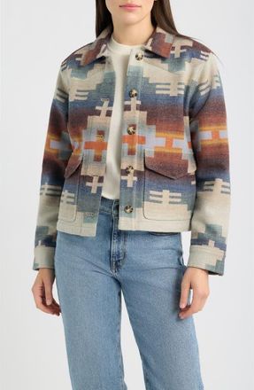 Pendleton Dakota Wool Western Jacket in Shiprock Blue Mix at Nordstrom, Size X-Large