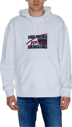 Tommy Hilfiger Printed White Hooded Sweatshirt with Long Sleeves and Hood