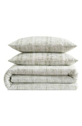 Calvin Klein Weave Texture Cotton Blend Comforter & Shams Set in Light Green at Nordstrom, Size Full/queen