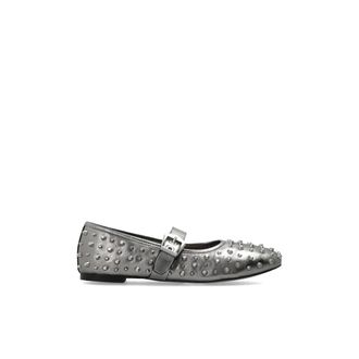 AllSaints Schoenen, Dames, Grijs, 38 EU, Leer, Holly Leather Stud Ballerina