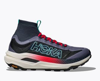 Hoka One One Mens Tecton X3 Trail Running Shoes In Stormy Skies/cerise