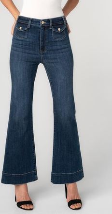 Liverpool L.A. Hannah Mini Patch Pocket Flare Jeans in Moon Light at Nordstrom, Size 10P