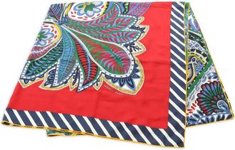 Hermès Sciarpa Carrejean Le Jardin Maharani anni 2010 - Rosso