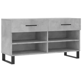 vidaXL Panca Porta Scarpe Grigio Cemento 102x35x55cm Legno Multistrato - Vidaxl