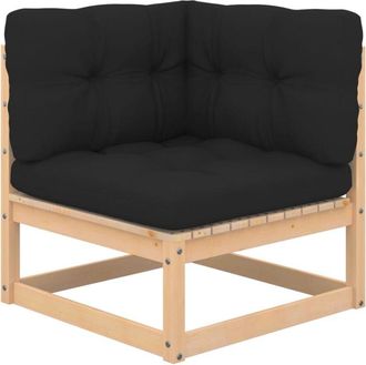 vidaXL Sofá de esquina de jardín cojines gris antracita madera acacia Vidaxl