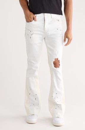 Purple Blowout Double Panel Flare Jeans in White at Nordstrom Rack, Size 36
