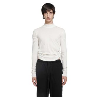 Ann Demeulemeester Lenart Wrinkled Mock Neck Top