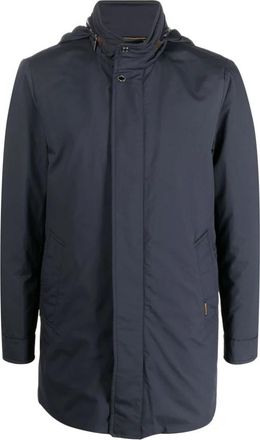 Moorer Navy Blauwe Wol Donsjas - Heren - Mantel - Blauw - L - Wol - Jassen