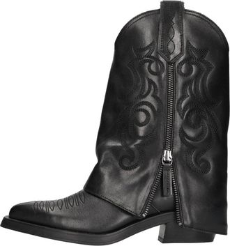 Ash Leslie Soft Mustang - Dames - Cowboylaarzen - Zwart - 36 EU - Leer - Schoenen