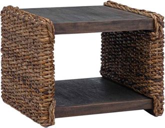 vidaXL Mesa De Caf&eacute; Natural 45 X 45 X 45 Cm Madera De Caoba S&oacute;lida Vidaxl