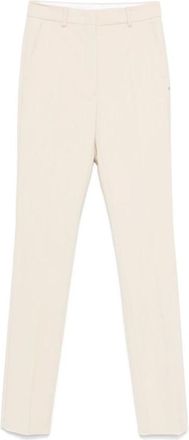 Sportmax Ivoor Broek met Voorsluiting - Dames - Straight fit broeken - Beige - 2XS - Broeken