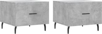 vidaXL Vidaxl - Mesa de centro 2 uds madera ingeniería gris hormigón 50x50x40cm