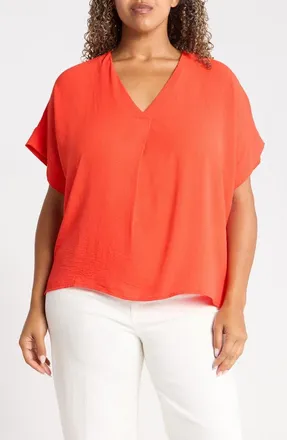 Rain + Rose V-Neck Top in Tomatoe at Nordstrom, Size 3X