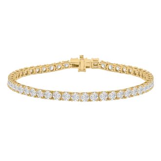 Diamond2Deal 14K Gold 1 CTW Lab-Grown Diamond Straight-Line Tennis Bracelet 7