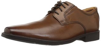 Clarks Womens Tilden Plain Derby Oxford, Brown Dark Tan Leather, 9.5 UK