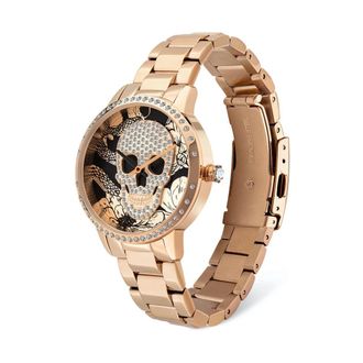 Police Dameshorloge Horta Zwart Ros&eacute;goud Pl 16067Msr 02M - Dames - Horloges - Roze - ONE Size - Accessoires