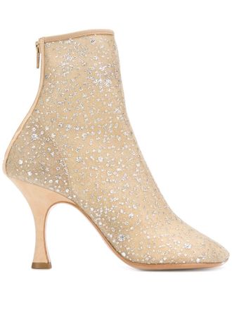 Maison Margiela toe-shaped ankle boots - women - Polyester/Calf Leather/Calf Leather/Polyamide - 37 - Neutrals