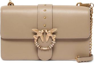 Pinko Love One Classic New Buckle - Dames - Schoudertassen - Bruin - ONE Size - Katoen - Tassen
