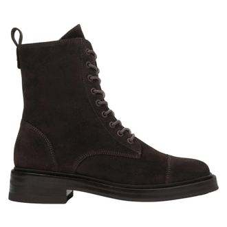 Estro & Luminara Lace-up Boots, female, Brown, 3 UK, Low Ankle Boots made of Premium Italian Velour