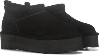 Bearpaw Womens Bearpaw Retro Super Shorty 3051W-011 Black Suede Snow Boots RHS7351